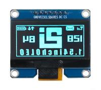 Module d'affichage 1,54 pouces 128 x 64 écran LCD pilote SSD1309, angle de vue complet haute résolution, tension de fonctionnement de 3,3 V pour projets électroniques (bleu)
