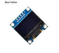 Module d'affichage 128 x 64 IIC de 96" avec options bleues, jaunes et blanches pour Arduino pour ESP32 pour projets ESP8266 de niveau logique de 3,3 V à 5 V Composant électronique DIY pour (Bleu Jaune