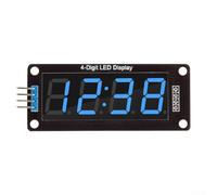 Module d'affichage d'horloge numérique LED compatible avec Arduino utilisant un tube à 4 chiffres de 0,55" et pour TM1637 IC avec interface de communication DIO et CLK (bleu)