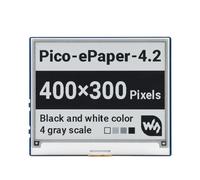 Module d'affichage E-Paper E-Ink 4,2" compatible avec Raspberry Pi Pico 400 × 300 pixels Noir/blanc 4 niveaux de gris Communication SPI Grand angle de vision