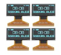 Module d'affichage LCD 128x64 0,96 Pouce Auto-illuminé l'écran numérique Mince Couche en Plastique 30pin Interface SPI IIC pour Les projets d'électronique Bricolage 4pcs Pack (Blaues Anzeigen)