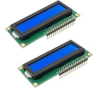Module d'affichage LCD 1602A, écran bleu avec rétroéclairage, 16 x 2 caractères, interface parallèle, fonctionnement 5 V, tête de broche pré-soudée, compatible avec Arduino et ESP32, 2 pièces