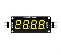 Module d'affichage LED à 4 chiffres à 7 segments compatible avec bibliothèque Tm1637, fonction horloge intégrée et alimentation 5 V pour prototypage électronique Arduino (jaune)