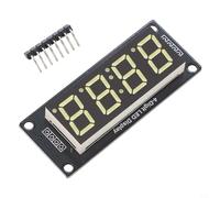 Module d'affichage LED TM1637 de 1,4 cm pour Arduino, tube d'horloge RVB à 7 segments à 7 chiffres avec niveaux de gris réglables, anode commune, interface de contrôle 5 V (blanc)