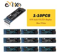 Module d'affichage OLED 0.91 pouces, blanc/bleu, écran LCD LED 128x32, SSD1306 12832 0.91 IIC I2C, communication pour Arduino, 1 à 10 pièces 1pc-blue