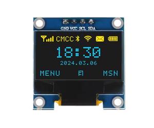 Module D'Affichage OLED 0,96 Pouce I2C IIC 128x64 SSD-1306 Écran LCD 3,3 V-5 V Bleu Jaune pour ESP32 ESP8266