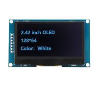 Module d'affichage, SSD1309 Drive IC Large compatibilité 128 X 64 2,42 Pouces Module de Diode électroluminescente Organique pour ESP32 (MRA091C Bleu)