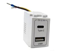 Module d'alimentation, adaptateur de charge à 3 ports avec sortie 2,1 A pour smartphones, tablettes, convertisseur de prise murale à charge rapide, ABS, beige, 4 x 3 x 4 cm (3 pièces)