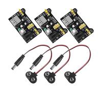 Module d'alimentation sans soudure MB102 3,3 V 5 V, avec clip de batterie 9 V, câble d'alimentation et prise jack CC mâle 2,1 x 5,5 mm