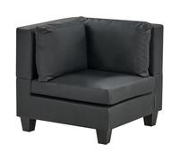 Module d'Angle 1 Place pour Canapé Modulable avec Coussin en Cuir PU Noir