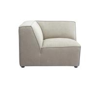 Module d'angle central pour canapé en tissu effet velours texturé beige SPLIT