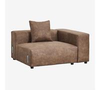 Module d'angle droit 135x113 cm avec accoudoir haut et coussin pour canapé modulaire Bruna