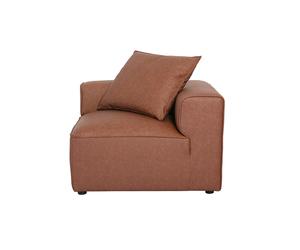 Module d'angle droit pour canapé en cuir marron FERGUS