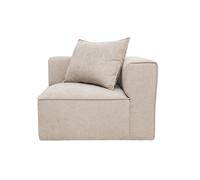 Module d'angle droit pour canapé en tissu effet velours texturé beige KERRY