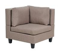 Module d'Angle en Tissu Marron Bois d'Eucalyptus et Contreplaqué Rembourré en Mo