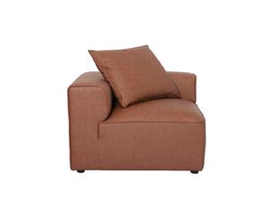 Module d'angle gauche pour canapé en cuir marron FERGUS