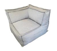 Module d'angle réversible pour canapé modulable - Effet lin - 90x90 cm - Bananair - Beige