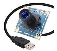 Module de caméra USB ELP 8 MP Ultra HD avec Objectif sans Distorsion à 75°, Mini Webcam USB pour la Vision Industrielle, l'automatisation Industrielle et la sécurité, Compatible avec Linux, Windows