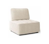 IDMarket Module de canapé et fauteuil ALFIE en velours côtelé beige