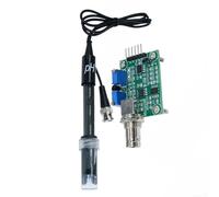 Module de capteur de pH avec sonde d'électrode BNC 014 Plage de pH analogique Sortie de tension ABS Boîtier Eau Kit de test de qualité supérieure pour Arduino (module noir)
