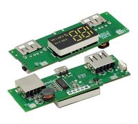 Module de charge de batterie externe avec affichage numérique, double sortie USB 5 V/2,4 A, circuit boost pour batteries DIY, circuit imprimé compact pour banques d'alimentation (5 V, 2 A, 1 A)
