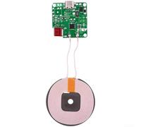 Module de charge sans fil longue distance 15 W Entrée de type C 10 mm Vert | Indicateur d'état LED d'entrée 5 V/9 V/12 V 36 x 49 mm PCB Compatibilité DIY