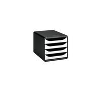 Module de classement 4 tiroirs Big-Box Plus noir et blanc glossy