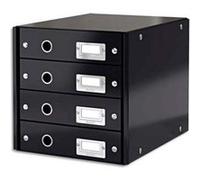 Module de classement 4 tiroirs WOW en carton recouvert de polypropylène. Coloris noir G
