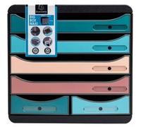 Exacompta Caisson BIG-BOX maxi Skandi – 4 tiroirs A4+ et 2 petits tiroirs – 34,7×27,8×27,1 cm