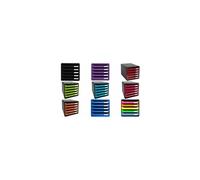 Exacompta - Réf. 3097218D - BIG BOX PLUS - Caisson 5 tiroirs pour document A4+ - Dimensions extérieures : Profondeur 34,7 x largeur 27,8 x Hauteur 27,1cm - Noir/Rouge Carmin glossy