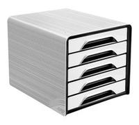 Module de classement Cep Smoove Arctic 5 tiroirs - blanc/noir