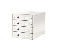 Leitz Bloc de Classement, 4 Tiroirs, A4, Click & Store, 60490001 - Blanc