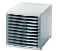 Module de classement CONTUR, 10 tiroirs, gris clair