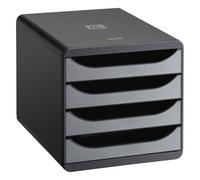 Module de classement Exacompta Big Box 4 tiroirs coffre noir - noir/argent