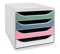 Module de classement Exacompta Big-Box 4 tiroirs gris clair - assortis clair