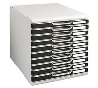 EXACOMPTA Module de classement MODULO A4, 10 tiroirs, noir Noir G