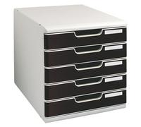 Module de classement Exacompta Modulo 5 tiroirs - gris/noir