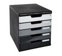 Module de classement Exacompta Modulo 5 tiroirs - noir/gris
