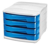 Module de classement GLOSS 4 tiroirs - Dimensions L29,2 x H24,6 x P38,6 cm Coloris Bleu océan G
