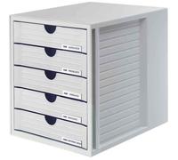 HAN Caisson à tiroirs Systembox 1450-11 — 5 tiroirs, gris clair, DIN A4/C4
