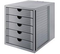 HAN 14508-18 SYSTEM BOX KARMA Ensemble Tiroir, Design Innovant et Attrayant, certifié BLUE ANGEL avec 5 Tiroirs Fermés, Gris éco