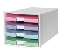 Module de classement IMPULS, 4 tiroirs, blanc/pastel