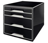 Leitz Module de classement Dual Desk Cube 4 tiroirs (2 grands, 2 petits) format A4+ Noir