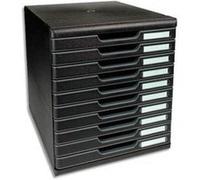 Module de classement Modulo 10 tiroirs Noir recyclé, Dimentions : 10 x H2,6 cm