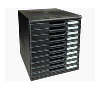 Exacompta Module de classement Modulo Eco Black 10 tiroirs A4+ 28,8 x 32 x 35 cm Noir