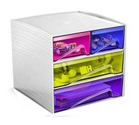 Module de classement - MyCube - 4 tiroirs - Multicolore - Polystyrène - 186x185x175 mm
