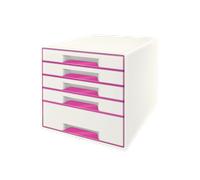 Module de classement pour bureau avec 5 tiroirs - Rose
