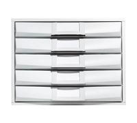 Exacompta Caisson 5 tiroirs THE BOX Réf. 222040D A4+ 38,7×28,4×21,8 cm Gris lumière