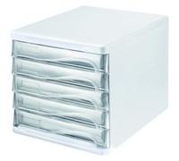 Module de classement 'the wave', 5 tiroirs, blanc/gris