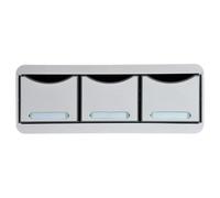 Exacompta - Réf. 318740D - Toolbox mini caisson individuel à 3 tiroirs pour ranger les petits ustensiles - Dimensions extérieures : Profondeur 27 x largeur 35,5 x Hauteur 13,5 cm - Gris lumière